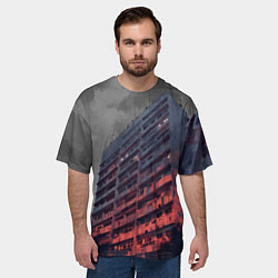 Футболка оверсайз мужская Сумрачный спальный район, цвет: 3D-принт — фото 2