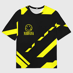 Мужская футболка оверсайз Nirvana geometry yellow
