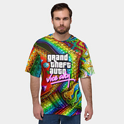 Футболка оверсайз мужская GTA casino steel, цвет: 3D-принт — фото 2