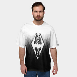 Футболка оверсайз мужская Скайрим лес лого, цвет: 3D-принт — фото 2