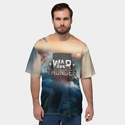 Футболка оверсайз мужская Warthunder морская битва, цвет: 3D-принт — фото 2