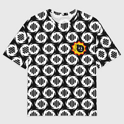 Мужская футболка оверсайз Serious Sam logo pattern