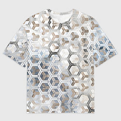 Мужская футболка оверсайз Зеркальные соты с переливами света