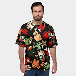 Футболка оверсайз мужская Персонажи Among us, цвет: 3D-принт — фото 2