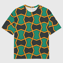 Мужская футболка оверсайз Геометрический узор желто-зеленый