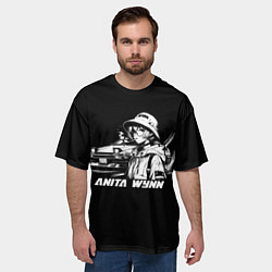 Футболка оверсайз мужская Аниме девушка и trueno ae 86, цвет: 3D-принт — фото 2