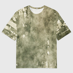 Мужская футболка оверсайз Текстура гранж хаки