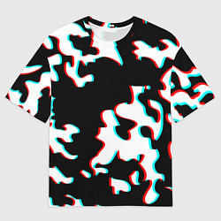 Мужская футболка оверсайз Камуфляж глитч