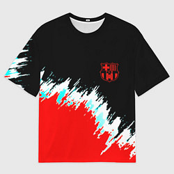 Мужская футболка оверсайз Барселона фк краски