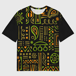 Мужская футболка оверсайз Абстрактный этнический орнамент