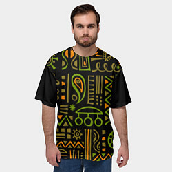 Футболка оверсайз мужская Абстрактный этнический орнамент, цвет: 3D-принт — фото 2