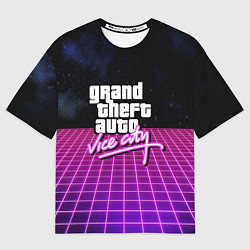 Футболка оверсайз мужская GTA retro wave, цвет: 3D-принт