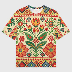 Мужская футболка оверсайз Славянский узор и орнамент