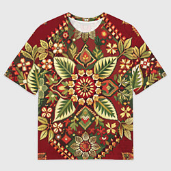 Мужская футболка оверсайз Стиль советского ковра узоры и орнамент