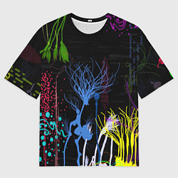 Футболка оверсайз мужская Неоновый сюреализм, цвет: 3D-принт