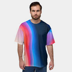 Футболка оверсайз мужская Неоновый градиент разводы, цвет: 3D-принт — фото 2