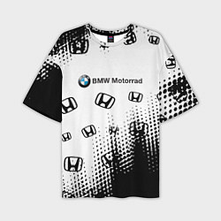 Мужская футболка оверсайз BMW x honda pattern