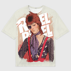 Футболка оверсайз мужская David Bowie Rebel, цвет: 3D-принт