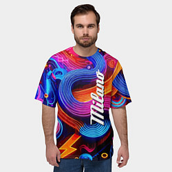 Футболка оверсайз мужская Colourful abstraction - Milano, цвет: 3D-принт — фото 2