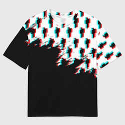 Футболка оверсайз мужская Billie Eilish pattern glitch, цвет: 3D-принт