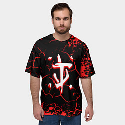 Футболка оверсайз мужская Doom лого трещины, цвет: 3D-принт — фото 2