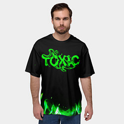 Футболка оверсайз мужская Toxic text, цвет: 3D-принт — фото 2
