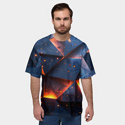 Футболка оверсайз мужская Геометрический рендер с эффектом свечения, цвет: 3D-принт — фото 2