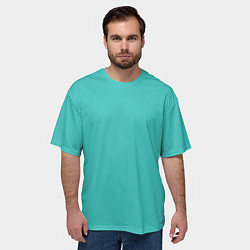 Футболка оверсайз мужская Эмоция зависть - бирюзовый, цвет: 3D-принт — фото 2