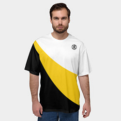 Футболка оверсайз мужская Кто к нам с мечом придет Хризма черная без рисунка, цвет: 3D-принт — фото 2