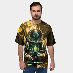 Футболка оверсайз мужская Космонавт - киборг, цвет: 3D-принт — фото 2