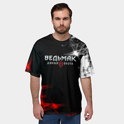 Футболка оверсайз мужская Ведьмак дым, цвет: 3D-принт — фото 2