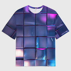 Мужская футболка оверсайз Неоновые кубики