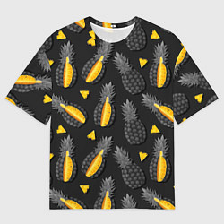 Футболка оверсайз мужская Ананасный паттерн, цвет: 3D-принт
