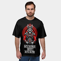 Футболка оверсайз мужская Быть воином значит жить вечно - викинг, цвет: 3D-принт — фото 2