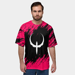 Футболка оверсайз мужская Quake розовые краски, цвет: 3D-принт — фото 2