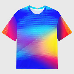 Мужская футболка оверсайз Линии геометрии градиент