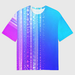 Футболка оверсайз мужская Неоновая абстракция полосы, цвет: 3D-принт