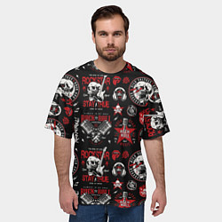 Футболка оверсайз мужская High voltage rock and roll forever, цвет: 3D-принт — фото 2