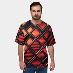 Футболка оверсайз мужская Геометрия карбон, цвет: 3D-принт — фото 2