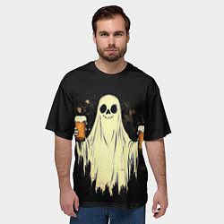 Футболка оверсайз мужская Приведение с пивом, цвет: 3D-принт — фото 2