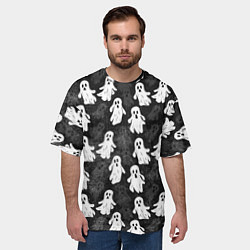 Футболка оверсайз мужская Паттерн с призраками, цвет: 3D-принт — фото 2
