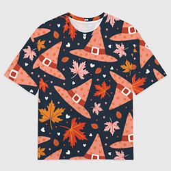 Мужская футболка оверсайз Шляпа в осенних листьях