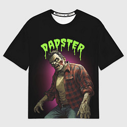 Мужская футболка оверсайз Dadster - zombie - на хэллоуин