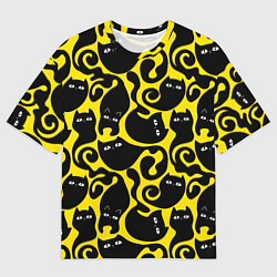 Футболка оверсайз мужская Кошачий паттерн, цвет: 3D-принт