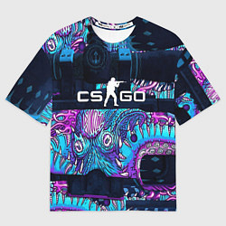 Мужская футболка оверсайз CS GO neon blob