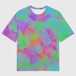 Мужская футболка оверсайз Разноцветные слайды - абстракция