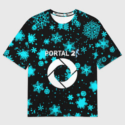 Футболка оверсайз мужская Portal winter, цвет: 3D-принт