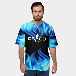 Футболка оверсайз мужская CGGO blue flame, цвет: 3D-принт — фото 2