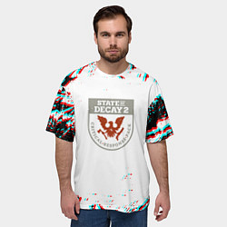 Футболка оверсайз мужская State of decay краски, цвет: 3D-принт — фото 2