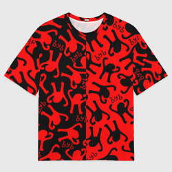 Футболка оверсайз мужская ЪУЪ съука mem pattern, цвет: 3D-принт